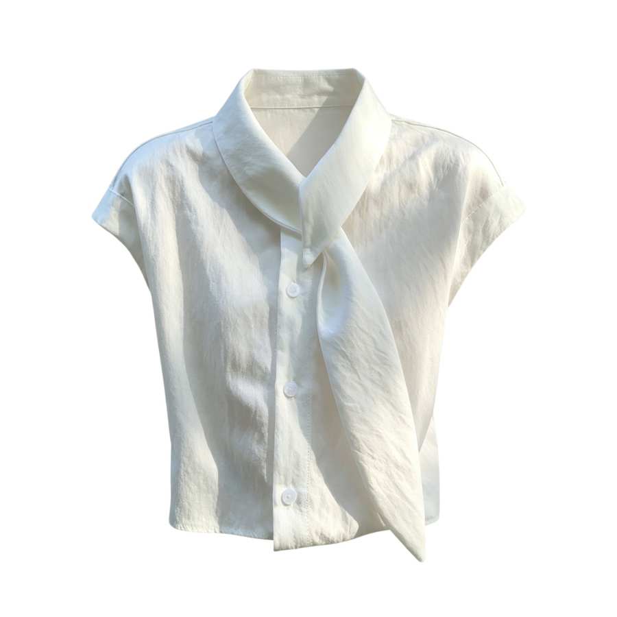 Sugarfunk Sugarfunk Shirts Women's White Lapel Thin Straight Fit