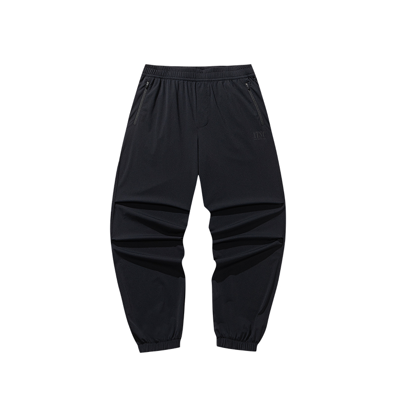 ANTA Life Collection Knitted Sweatpants Men's Black Moderate Cuffed Pants