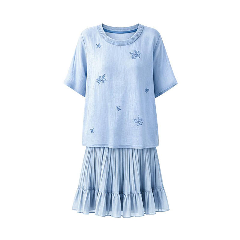 MARIE·COCO Two Piece Skirt Sets Women's Crew Neck Moderate Midi Dress