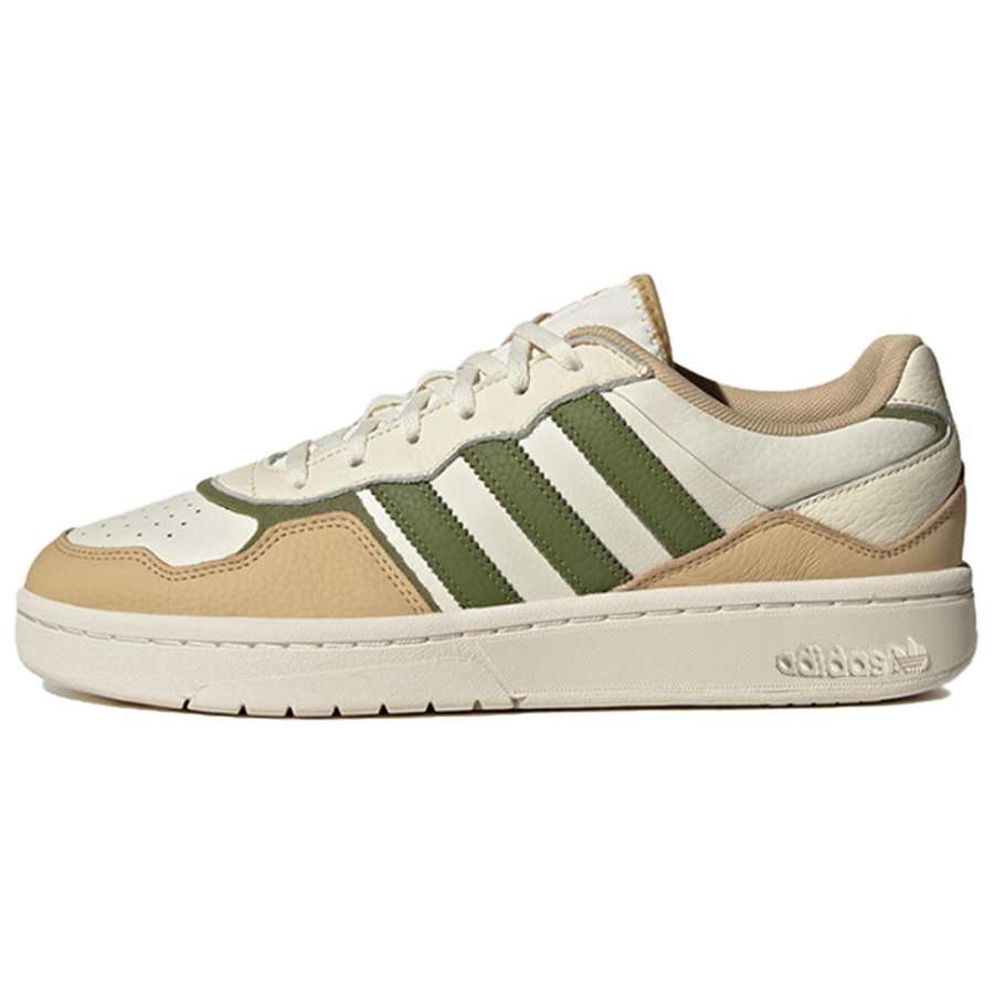 Adidas Originals Courtic Comfortable Slip Resistant Low top Skateboard Shoes Unisex Beige Green