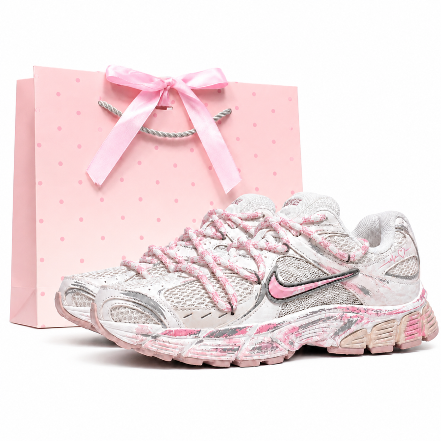 Nike Nike V5 RNR Running Shoes Women's Low Top White Pink Distressed Dirty Dyed Colorway