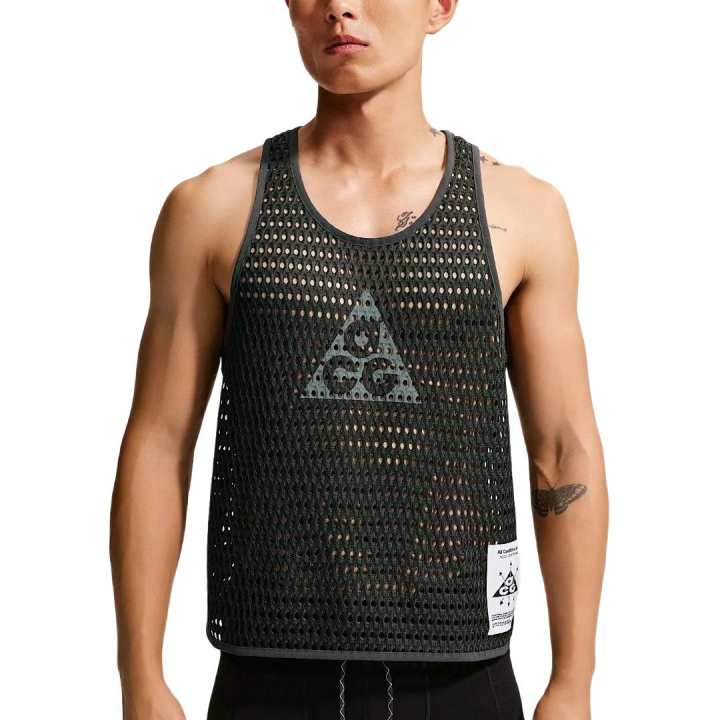 Nike Nike ACG Running Tank Tops Men's Coal Black/Cool Gray Crew Neck Moderate