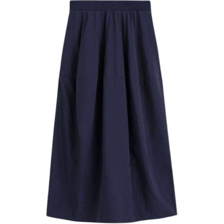 COS Casual Long Skirts Women's Navy Blue Moderate Midi Skirt A Line Skirt