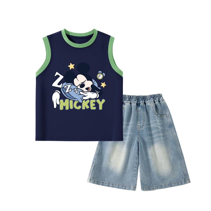 Disney Kids Casual Sportswear Crew Neck Thin Stretch