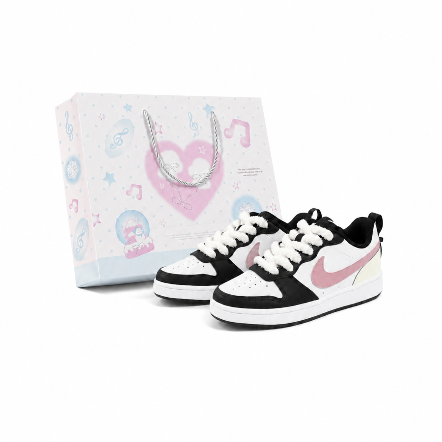 Nike Nike Court Borough Skateboard Shoes Women's Low Top Black/Pink/Yellow