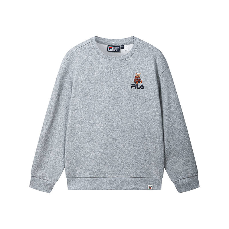FILA ORIGINALE Sweatshirts Unisex Smoke Cloud Heather Gray Crew Neck Moderate Other