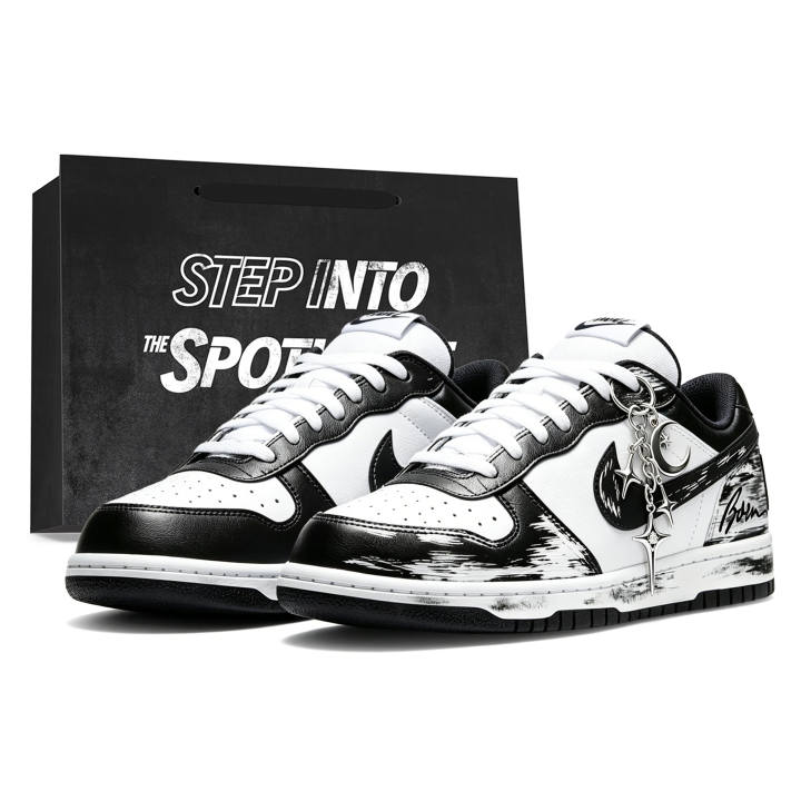 Nike Nike Big Skateboard Shoes Men's Low Top Black White