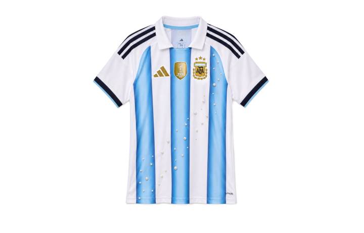 Adidas Adidas Soccer Jerseys Men's Flowing Beads Crown Blue & White Crew Neck Moderate