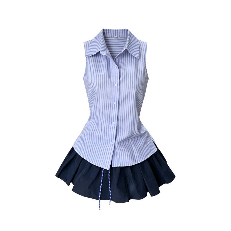 Sugarfunk Sugarfunk Two Piece Skirt Sets Women's Lapel Thin Short Skirt
