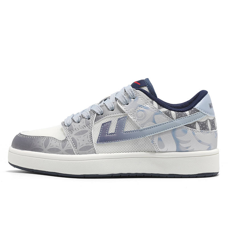 WARRIOR Skateboard Shoes Unisex Low Top Ink Wash Gray
