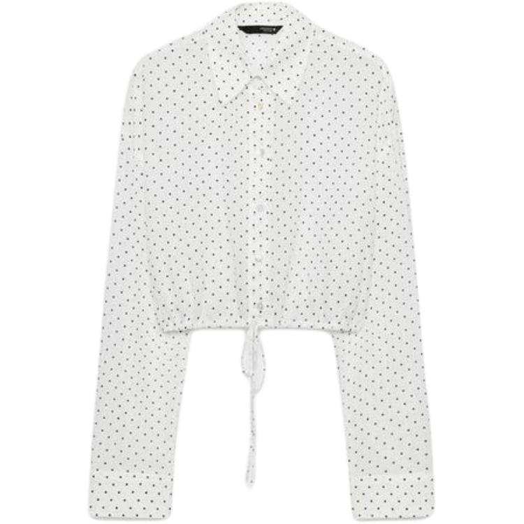 ZARA Shirts Women's Black/White Lapel Thin Other