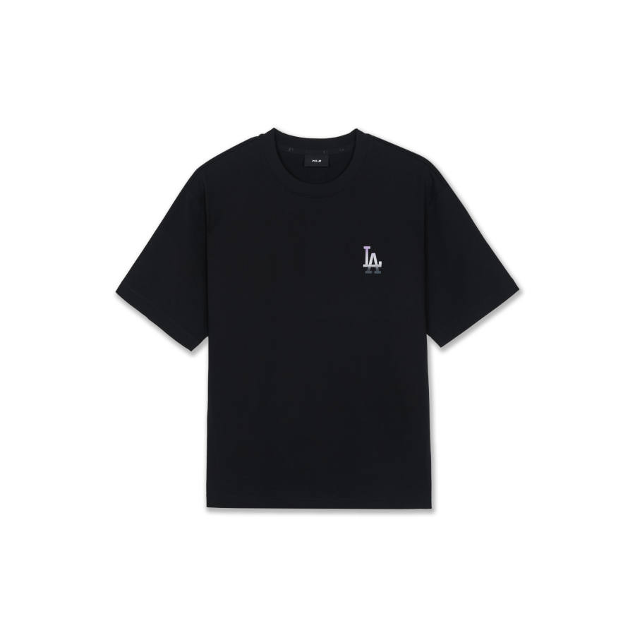 MLB Monogram Los Angeles Dodgers T Shirts Unisex Black Crew Neck Moderate