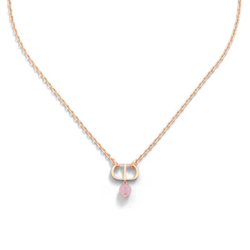 DIOR Resin Necklaces Women's Rose Gold