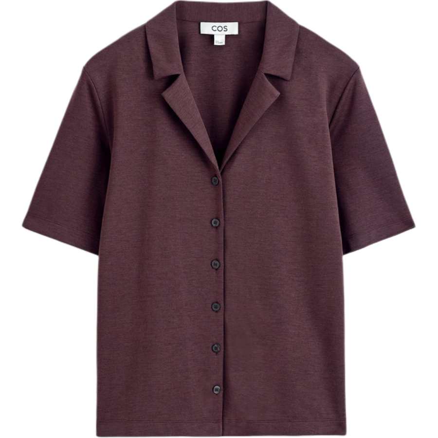 COS Shirts Women's Burgundy Lapel