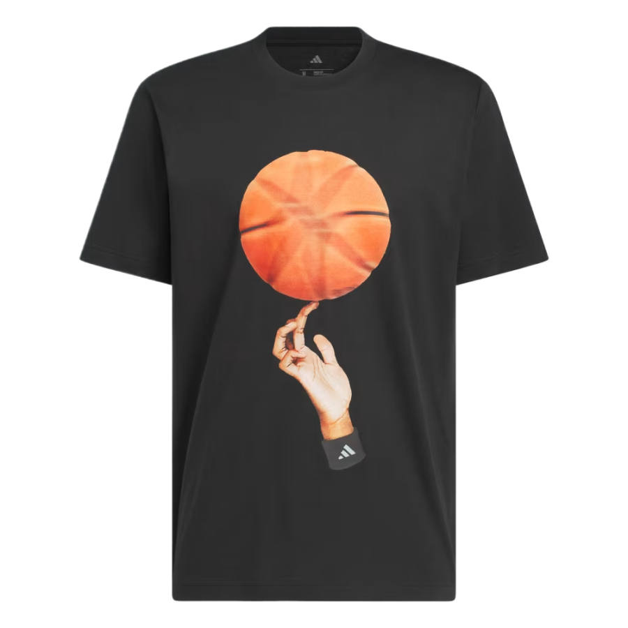 Adidas Adidas BASKETBALL T Shirts Men's Black Crew Neck