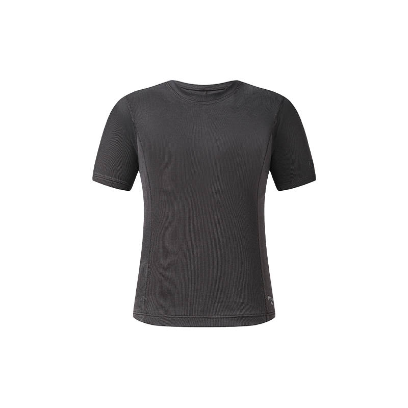 FILA Fitness T Shirts Women's Carbon Black Gray Crew Neck Moderate Other