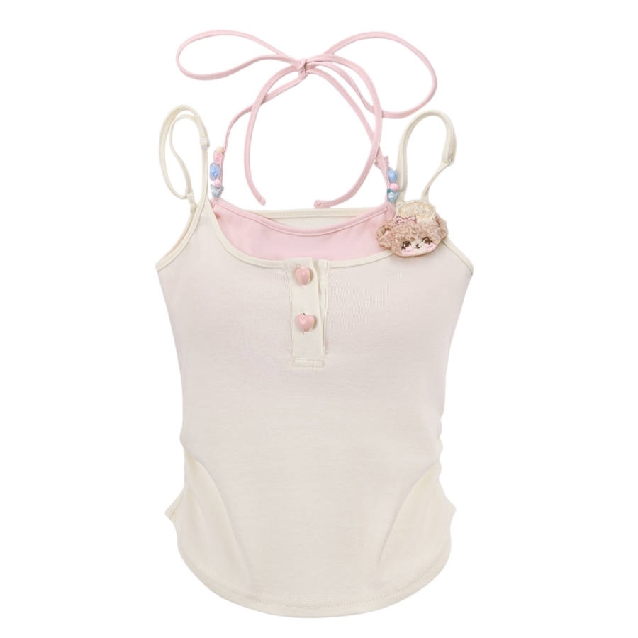 SNBL Camisoles Women's Beige Apricot With Pads 10A Antibacterial Moderate Nipped In Waist