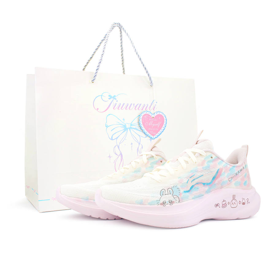Li-Ning Li Ning Light Breeze Running Shoes Women's Low Top White/Pink/Blue