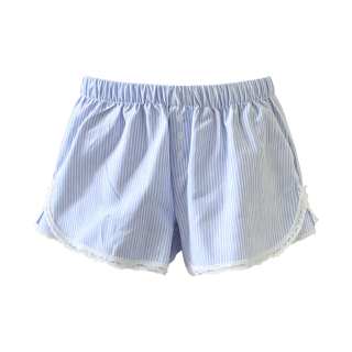 Sugarfunk Casual Shorts Women's Light Blue Stripes Thin Wide Leg Pants