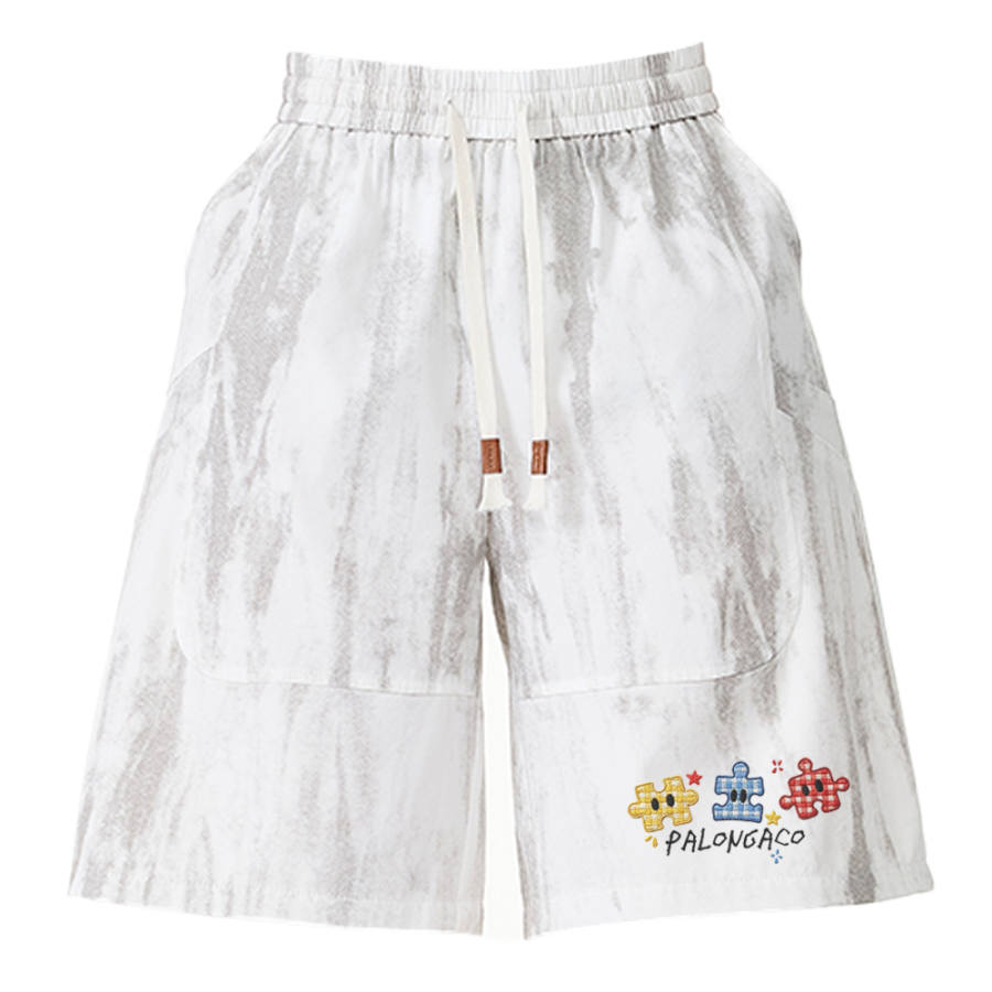 PAL ONGACO Casual Shorts Unisex Thin Straight Fit Pants