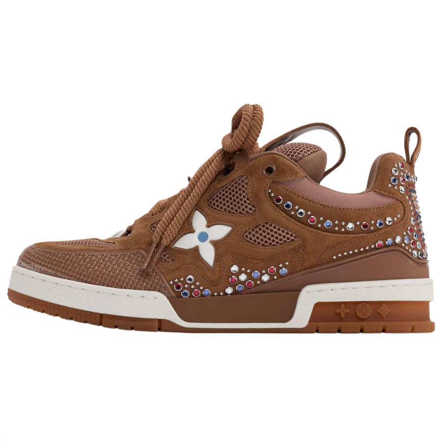 LOUIS VUITTON Skateboard Shoes Men's Low Top Brown
