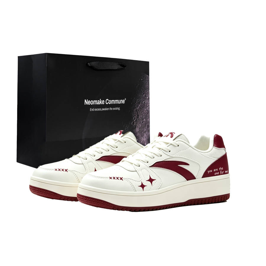 ANTA First Year Skateboard Shoes Unisex Low Top White Red