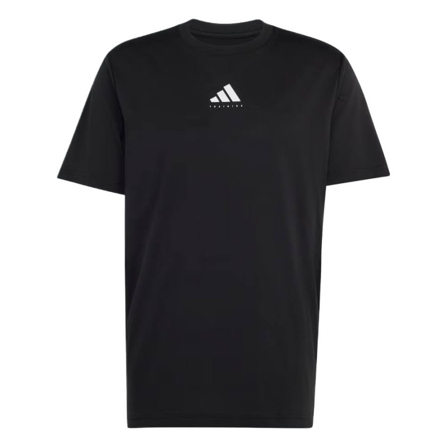 Adidas Adidas Fitness Clothing Men's Black/White Crew Neck Moderate
