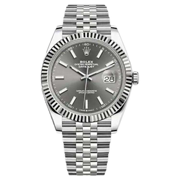 ROLEX Fluted Bezel Two Tone Datejust Collection Grey Log Automatic Mechanical Movement Men's Watches Watch 41mm