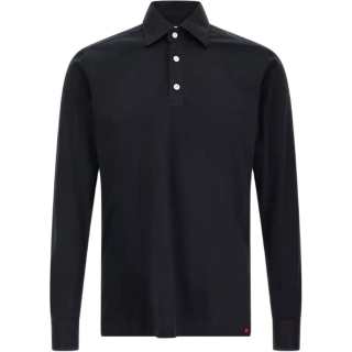 KITON Polo Shirts Men's Blue Polo Collar Moderate