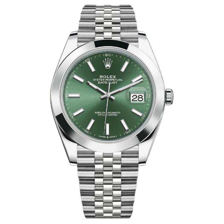 ROLEX Datejust Collection Automatic Mechanical Movement Men's Watches Watch 41mm Green Dial Oystersteel Case
