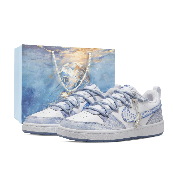Nike Nike Court Vision Skateboard Shoes Women's Low Top White/Blue