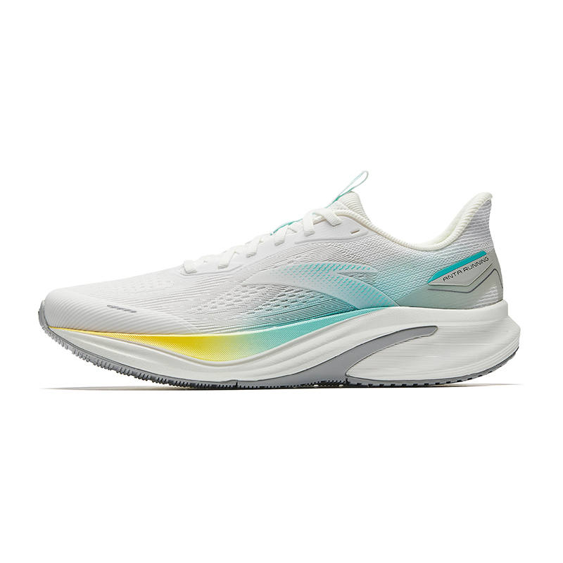 Anta Hydrogen Run 8 Cushioning Abrasion Resistant Low top Casual Running Shoes Men's White Aqua Blue