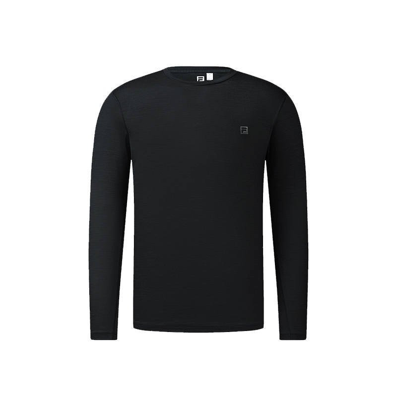 FILA T Shirts Men's Jet Black Crew Neck Moderate Straight Fit