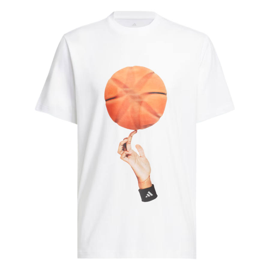 Adidas Adidas BASKETBALL T Shirts Men's White Crew Neck