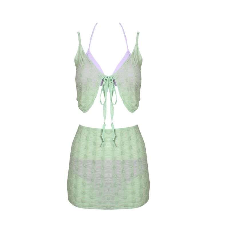 Sugarfunk Sugarfunk Two Piece Swimsuits Women's Light Green Thin