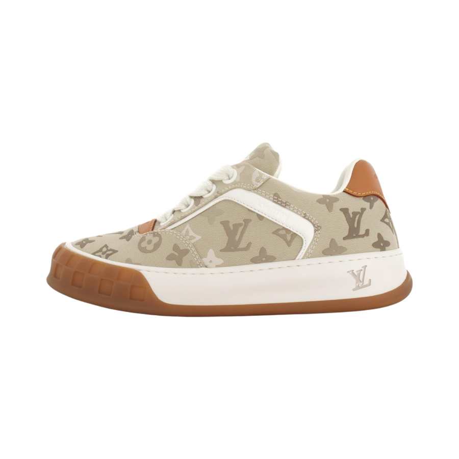 LOUIS VUITTON Tilted Low top Skateboard Shoes Unisex Beige