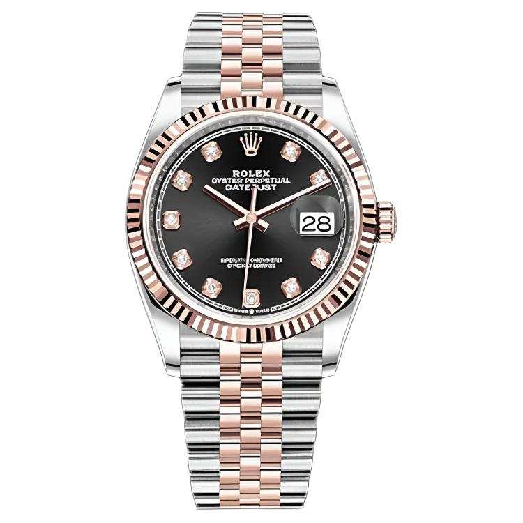 ROLEX Fluted Bezel Two Tone Datejust Collection Automatic Mechanical Movement Date Display Unisex Watch 36mm