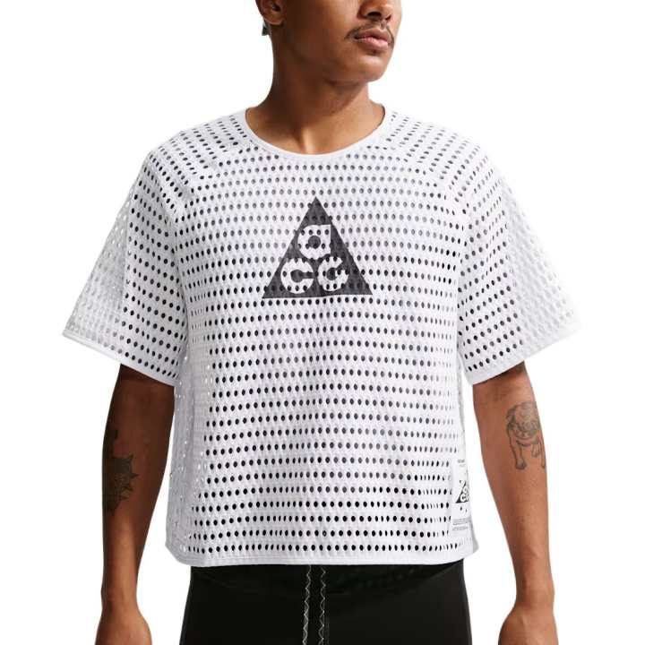 Nike Nike ACG Running T Shirts Men's White/Anthracite Crew Neck Moderate