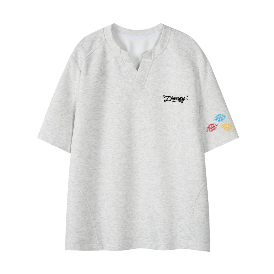 Disney T Shirts Unisex V Neck Moderate Straight Fit