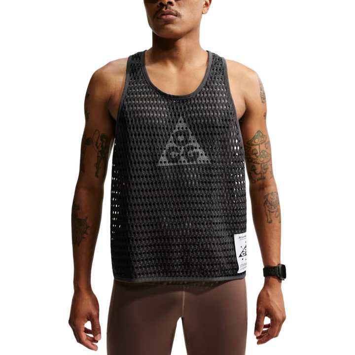 Nike Nike ACG Running Tank Tops Men's Charcoal Gray/Cool Gray Crew Neck Moderate