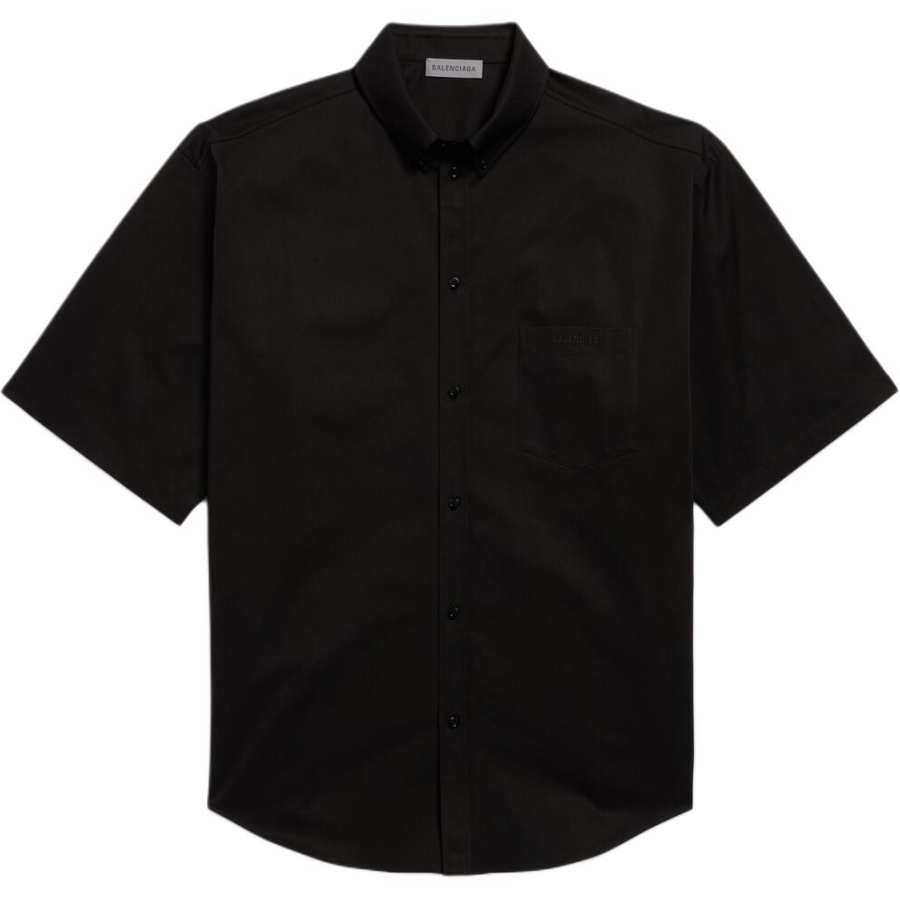 Balenciaga Shirts Men's Black Lapel Moderate Other