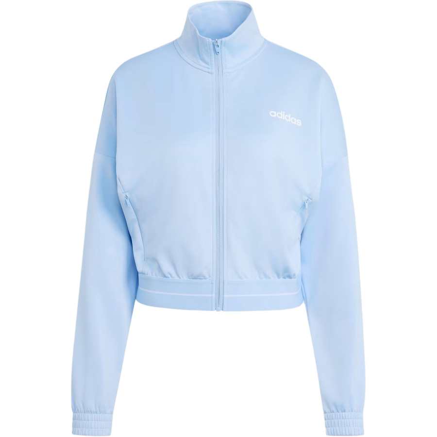Adidas Adidas Hyperglam Fitness Clothing Women's Fluorescent Blue Stand Collar Moderate