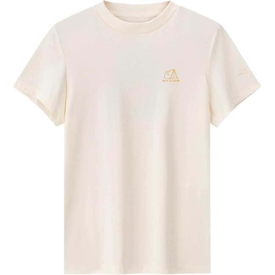 ANTA T Shirts Women's Hazy Moon Cyan Crew Neck Thin
