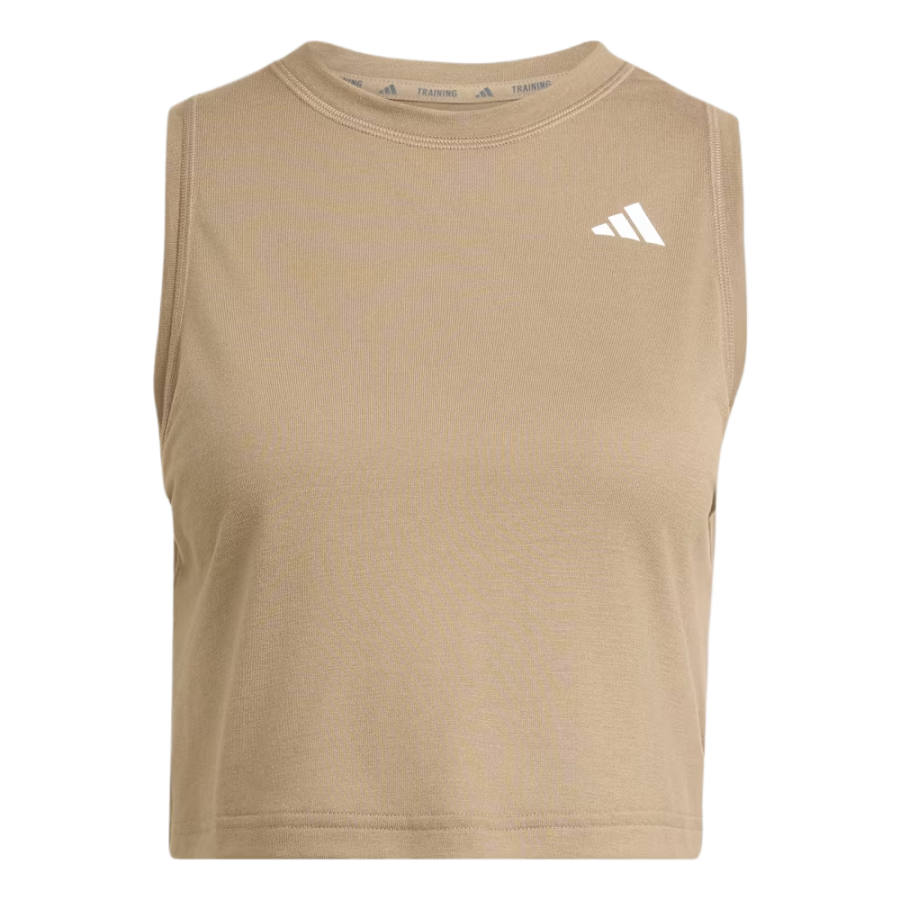 Adidas Adidas ESSENTIALS Sleeveless Sports Shirts Women's Khaki Six Crew Neck Moderate