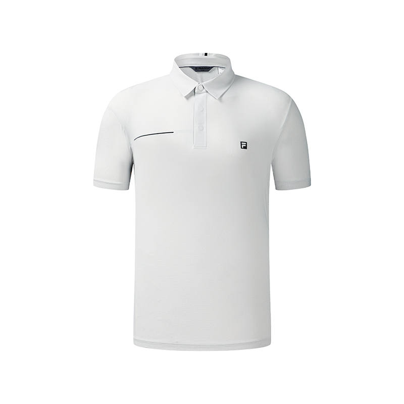 FILA Golf Polo Shirts Men's Taiqing Gray Polo Collar Moderate Straight Fit