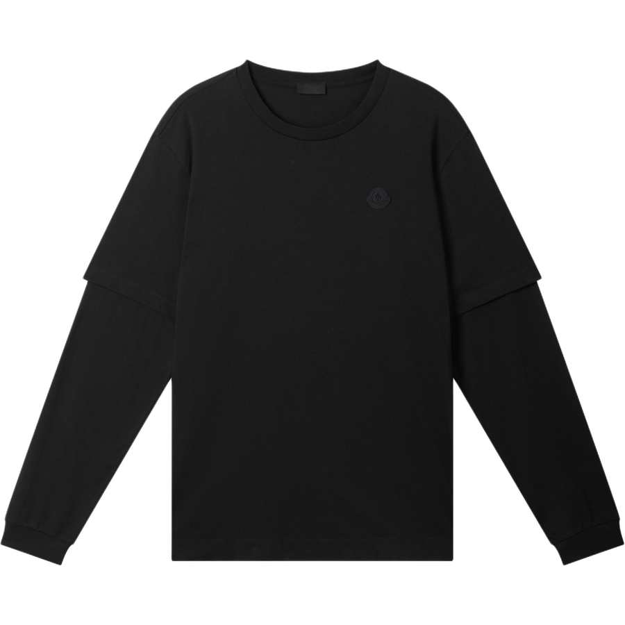 Moncler T Shirts Men's Black Crew Neck Moderate