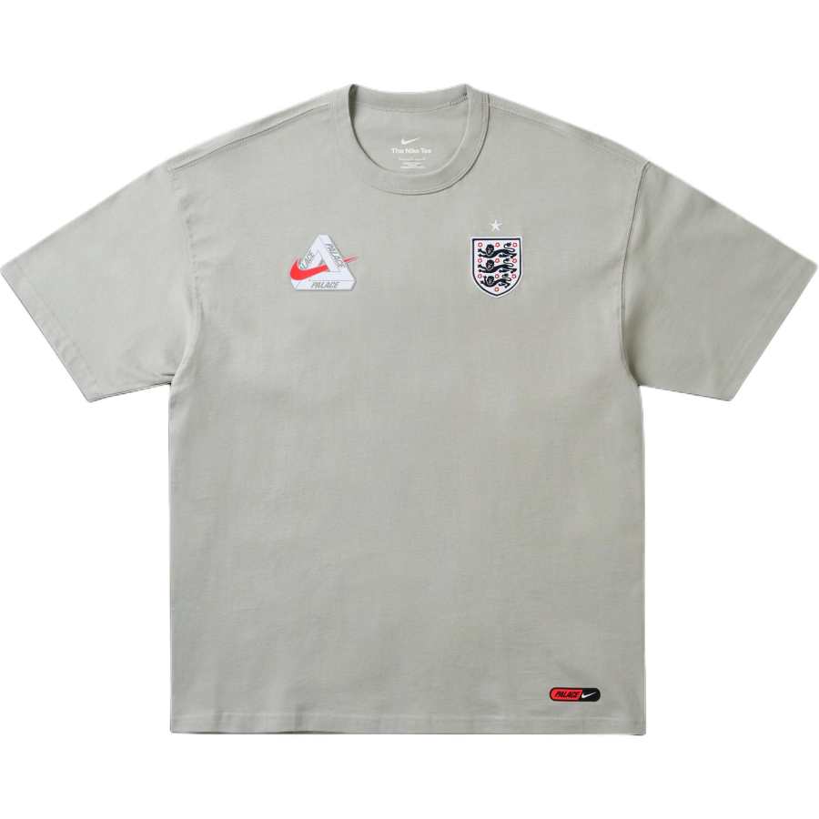 PALACE X Nike England X Nike T Shirts Unisex Gray Crew Neck
