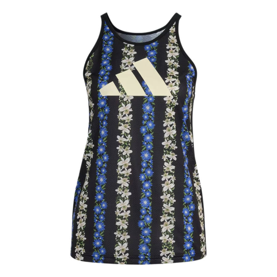 Adidas Adidas X Farm Rio Sleeveless Sports Shirts Women's Black/Ecru/Multicolor Crew Neck Moderate