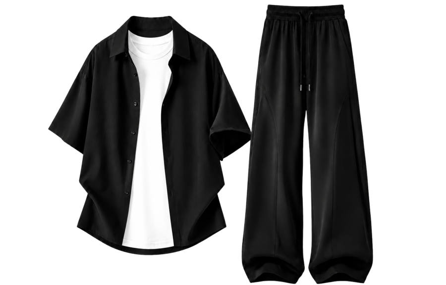 WARRIOR WARRIOR Shirt Matching Sets Unisex Lapel Moderate