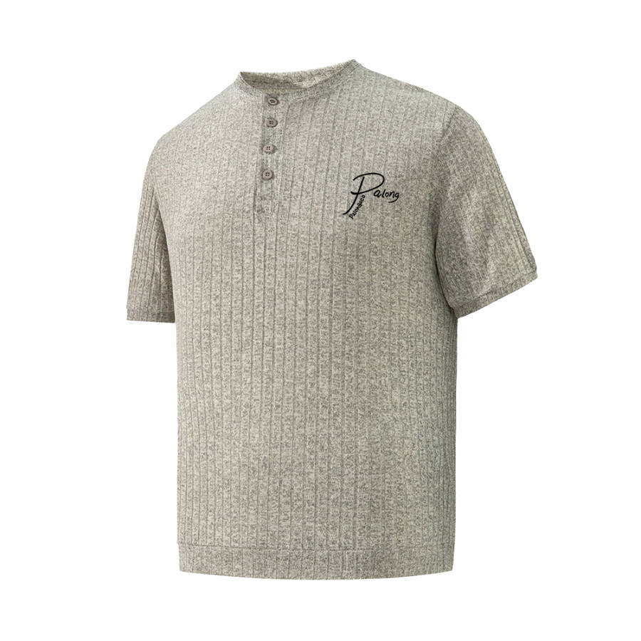PAL ONGACO Polo Shirts Unisex Henry Collar Moderate Straight Fit